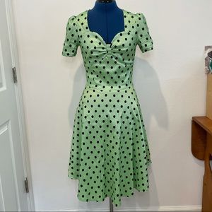 Green polka dot pin- up dress